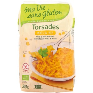 TORSADES MAIS RIZ BIO 500G CERTIFIE SANS GLUTEN BIO