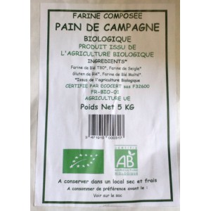 FARINE COMPOSEE PAIN DE CAMPAGNE 5KG BIO