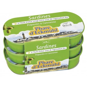 SARDINES* A L HUILE OLIVE BIO  3X55G