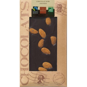 CHOCOLAT NOIR AMANDES 100G BIO