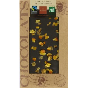 CHOCOLAT NOIR ORANGES CONFITES 100G BIO