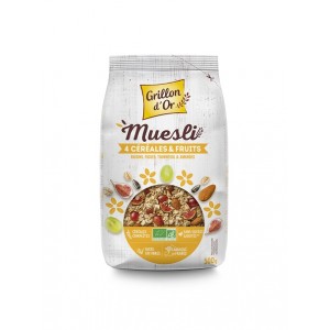 MUESLI 4 CEREALES ET FRUITS 500G BIO