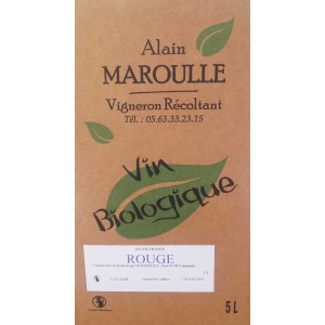 VIN ROUGE 5 L BIB MAROULLE VIGNERON RECOLTANT BIO