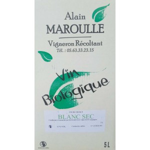 VIN BLANC 5 L BIB MAROULLE VIGNERON RECOLTANT BIO