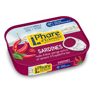 SARDINES* AU PIMENT ESPELETTE BIO CERTIFIE MSC 135G