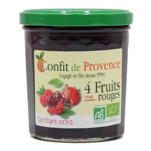 CONFITURE 4 FRUITS ROUGES 370G CONFIT PROVENCE BIO