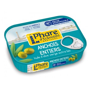 ANCHOIS ENTIERS*  A L HUILE OLIVE EXTRA BIO 87G