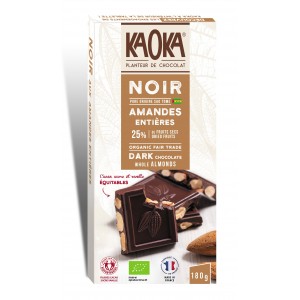 CHOCOLAT NOIR 66% AMANDES 180G BIO