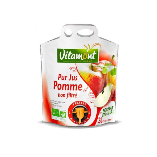 Jus de pomme carotte gingembre BIO, Vitamont (75 cl)