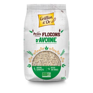 FLOCONS AVOINE PETIT 500G FRANCE GRILLON OR BIO