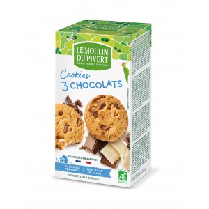 COOKIES 3 CHOCOLATS 175G BIO