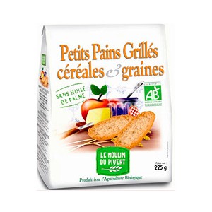 PETIT PAIN GRILLE GRAINES CEREALES 225G BIO