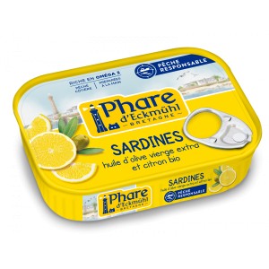 SARDINES* HUILE OLIVE ET CITRON BIO 135G