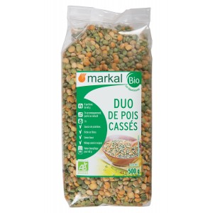 DUO POIS CASSE VERT ET JAUNE 500G BIO